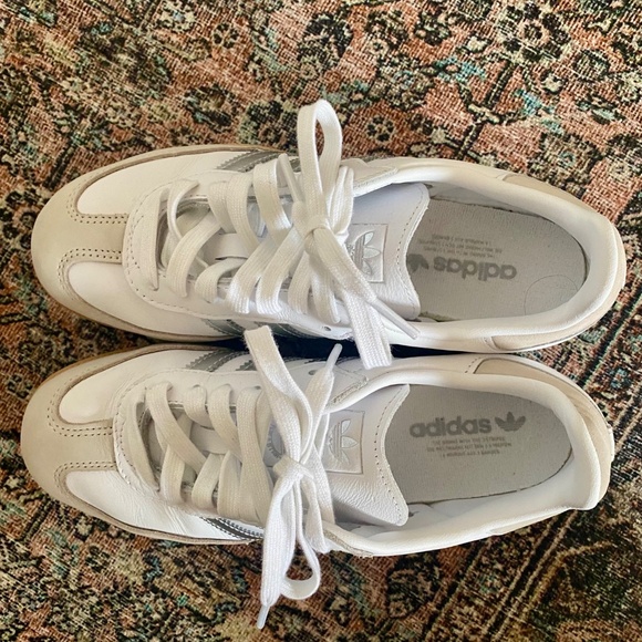 adidas White and Silver Athletic Shoes - Picture 2 of 6